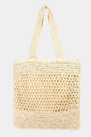 Fame Straw-Paper Crochet Tote Bag - ONLINE ONLY