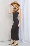 Zenana Scoop Neck Sleeveless Maxi Dress in Ash Grey - ONLINE ONLY 2-10 DAY SHIPPING