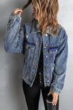 Studded Button Down Denim Jacket- ONLINE ONLY 2-10 DAY SHIPPING