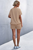 Raglan Sleeve Ruffle Hem Top and Shorts Set with Pockets- ONLINE ONLY 2-10 DAY SHIPPING