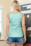 Leopard Color Block Decorative Button Tank- ONLINE ONLY- 2-7 DAY SHIPPING