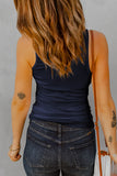 Notched Neck Ribbed Tank Top- ONLINE ONLY- 2-7 DAY SHIPPING