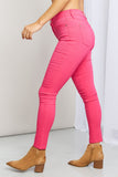 YMI Jeanswear Kate Hyper-Stretch Full Size Mid-Rise Skinny Jeans in Fiery Coral- ONLINE ONLY 2-10 DAY SHIPPING