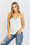 Celeste In The Moment Full Size Lace Detail Tank Top in White- ONLINE ONLY- 2-7 DAY SHIPPING