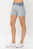 Judy Blue Full Size Color Block Denim Shorts - ONLINE ONLY