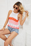 Color Block Round Neck Sleeveless Tunic Knit Top- ONLINE ONLY 2-10 DAY SHIPPING