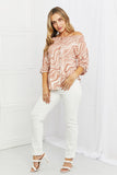 Celeste So Wavy Full Size Off-The-Shoulder Scrunch Sleeve Top in Pale Blush- ONLINE ONLY- 2-7 DAY SHIPPING