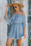 Printed Flounce Sleeve Off-Shoulder Romper- ONLINE ONLY 2-10 DAY SHIPPING