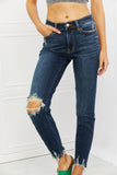 Judy Blue Melaney Full Size Mid Rise Distressed Relaxed Fit Jeans - ONLINE ONLY 2-7 DAY SHIP