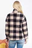 Plaid Sherpa Quarter Zip Pullover