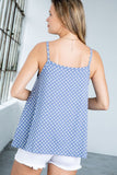 Plus Polka Dot Spaghetti Strap Flare Tank