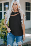 Round Neck Cutout Top- ONLINE ONLY 2-10 DAY SHIPPING