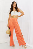 Culture Code Heatwave Front Slit Flowy Pants in Sherbet- ONLINE ONLY- 2-7 day Ship