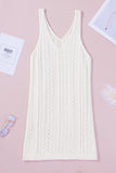 Openwork Sleeveless V-Neck Knit Dress- ONLINE ONLY 2-10 DAY SHIPPING
