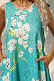Printed Round Neck Sleeveless Dress with Pockets - ONLINE ONLY 2-7 DAY SHIP
