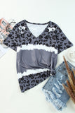 Leopard V-Neck Tee Shirt- ONLINE ONLY 2-10 DAY SHIPPING
