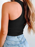 Ribbed Round Neck Cropped Tank- ONLINE ONLY 2-10 DAY SHIPPING