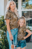 Girls Leopard Short Flounce Sleeve Tee- ONLINE ONLY 2-10 DAY SHIPPING