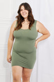 Yelete On My Mind Full Size Mini Slip Dress in Sage - ONLINE ONLY 2-10 DAY SHIPPING