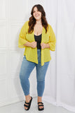 Melody Just Breathe Full Size Chiffon Kimono in Yellow - ONLINE ONLY 2-10 DAY SHIPPING