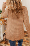 Openwork Round Neck Long Sleeve Sweater