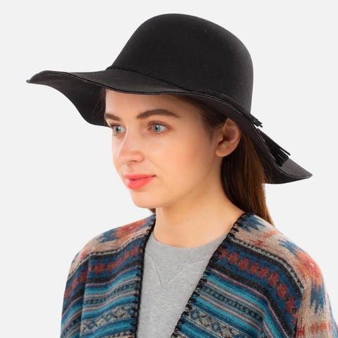 Assorted Wide Brim Hat w/ Braided Tassel Band - In Store