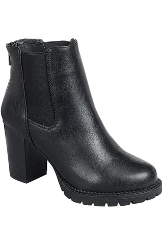 Black Ankle Boot w/ Rugged Sole - In Store