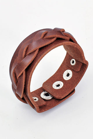 Punk Leather Braid Bracelet - In Store