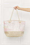 Justin Taylor Mermaid Vibes Scalloped Tote Bag- ONLINE ONLY- 2-7 DAY SHIPPING