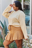GeeGee All The Time Full Size Cold Shoulder Cable Knit Sweater - ONLINE ONLY 2-10 DAY SHIPPING