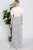 LACE TRIMED ON SLEEVE MAXI DRESS - IN-STORE