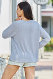 GeeGee Warm Me Up Full Size Front Knot Detail Long Sleeve Top- ONLINE ONLY 2-10 DAY SHIPPING