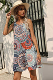 Printed Round Neck Sleeveless Dress with Pockets - ONLINE ONLY 2-7 DAY SHIP