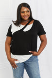 Celeste One Of A Kind Full Size Cut-Out Flowy Top- ONLINE ONLY- 2-7 DAY SHIPPING