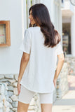 GeeGee My Go-To Full Size T-Shirt and Biker Shorts Lounge Set in White- ONLINE ONLY 2-10 DAY SHIPPING