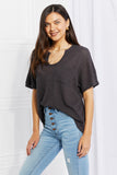 Zenana Full Size Spring It On Keyhole Jacquard Sweater in Gray - ONLINE ONLY 2-10 DAY SHIPPING