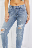 Judy Blue Sarah Full Size Star Pattern Boyfriend Jeans - ONLINE ONLY 2-7 DAY SHIP