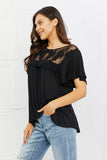 Culture Code Ready To Go Full Size Lace Embroidered Top in Black - ONLINE ONLY 2-10 DAY SHIPPING