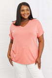 Zenana Simply Comfy Full Size V-Neck Loose Fit Shirt - ONLINE ONLY 2-7 DAY SHIP