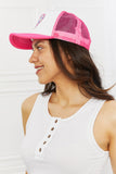 Fame Falling For You Trucker Hat in Pink- ONLINE ONLY 2-10 DAY SHIPPING