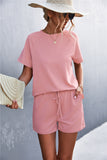 Raglan Sleeve Ruffle Hem Top and Shorts Set with Pockets- ONLINE ONLY 2-10 DAY SHIPPING