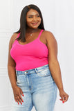 Zenana Full Size V-Neck Ribbed Cami in Hot Pink - ONLINE ONLY 2-10 DAY SHIPPING