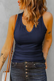 Notched Neck Ribbed Tank Top- ONLINE ONLY- 2-7 DAY SHIPPING