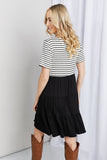 Heimish Full Size Two-Tone Short Sleeve Spliced Dress- ONLINE ONLY 2-10 DAY SHIPPING
