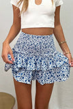 Printed Frill Trim Smocked Mini Skirt- ONLINE ONLY 2-10 DAY SHIPPING