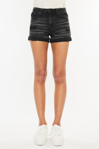 Kancan High Waist Distressed Denim Shorts -ONLINE ONLY