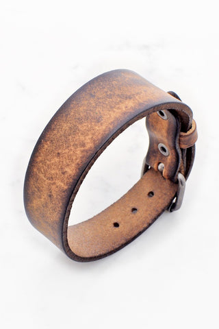 Simple Buckle Leather Cuff Bracelet - In Store