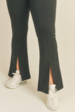 Kimberly C Full Size Slit Flare Leg Pants in Black- ONLINE ONLY 2-10 DAY SHIPPING