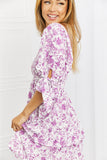 White Birch Touch of Elegance Full Size Floral Ruffle Mini Dress- ONLINE ONLY- Shipping 2-7 days