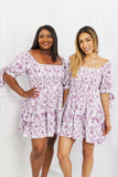 White Birch Touch of Elegance Full Size Floral Ruffle Mini Dress- ONLINE ONLY- Shipping 2-7 days